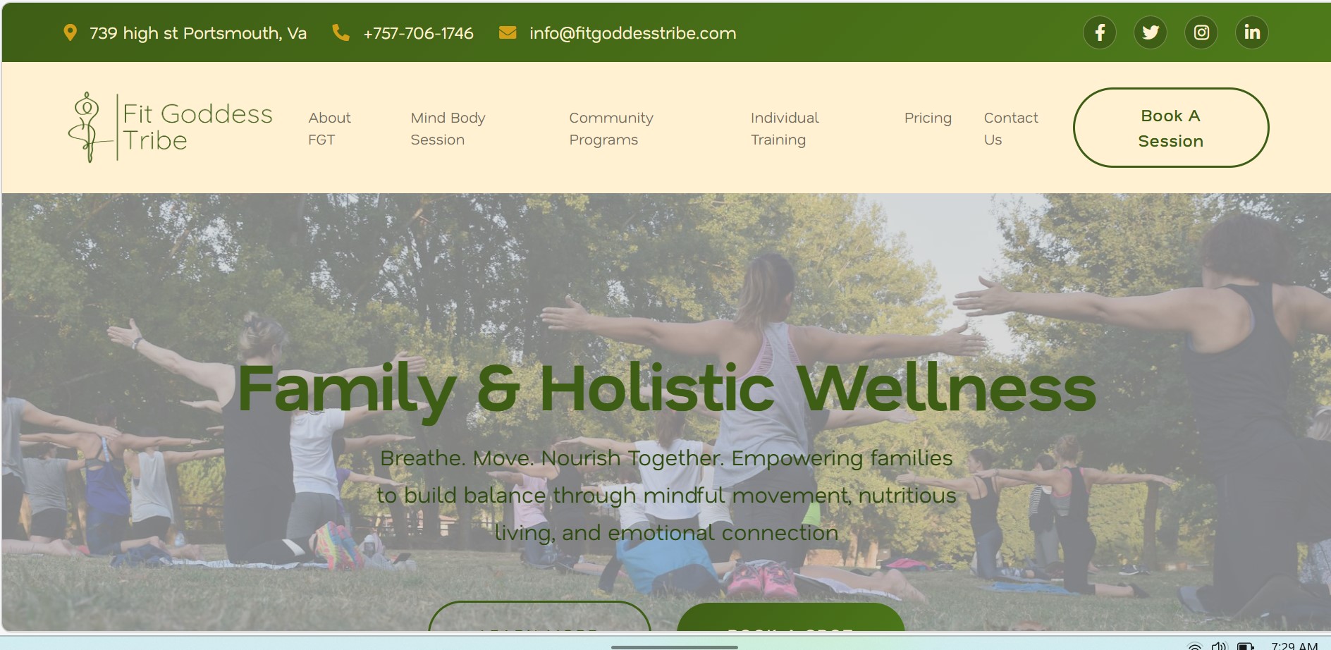 Fit Goddess Tribe website